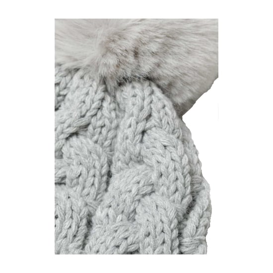 Minoti Meisjes Pom Pom gebreide kabel muts (Grijs) - Image 2