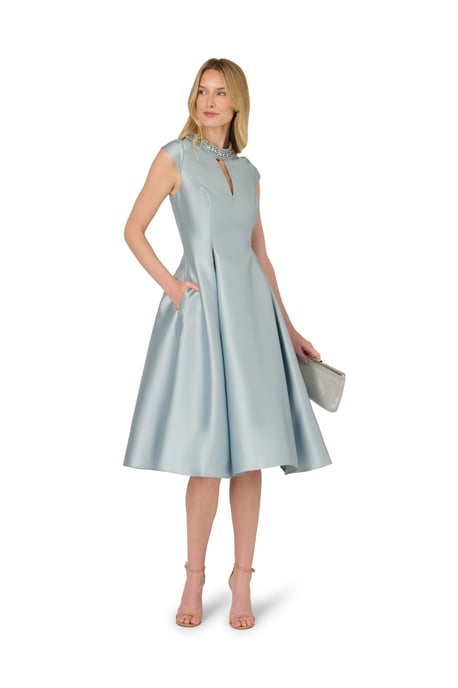 Key Hole Mikado Midi Dress - Image 1