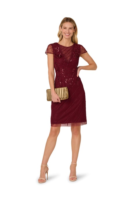 Studio Bead Mesh Sheath Dress - Image 1