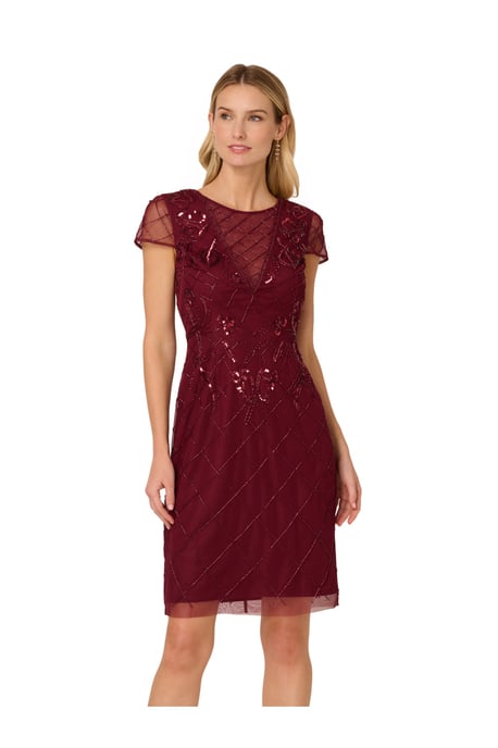 Studio Bead Mesh Sheath Dress - Image 3