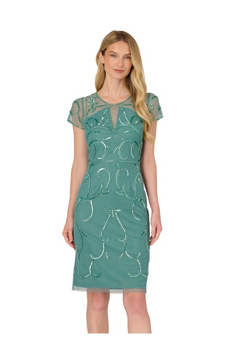 Studio Bead Mesh Sheath Dress - Image 3