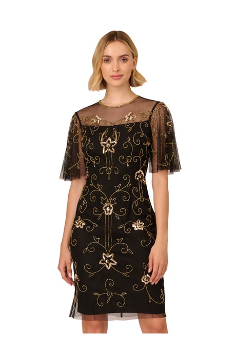 Studio Beaded Illusion Neck Dress - Image 3