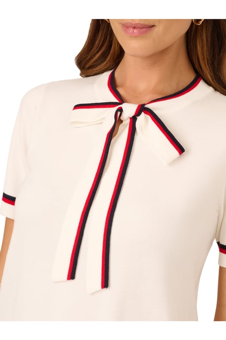 Tie Neck Tipped Sweater - Image 4