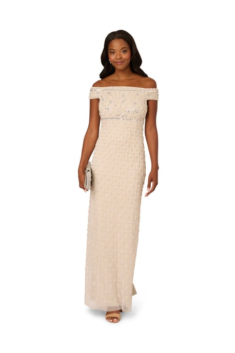 Bead Pearl Column Dress - Image 1