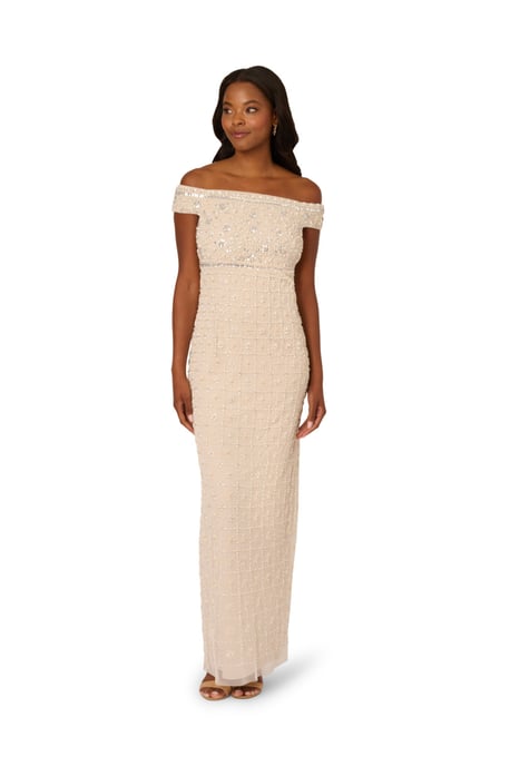 Bead Pearl Column Dress - Image 3
