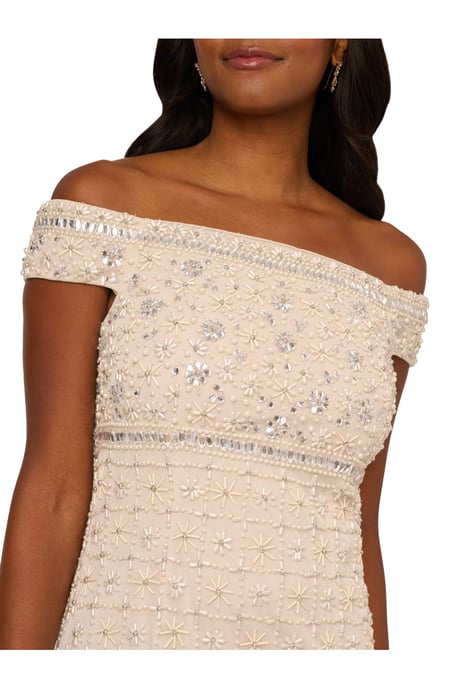 Bead Pearl Column Dress - Image 4