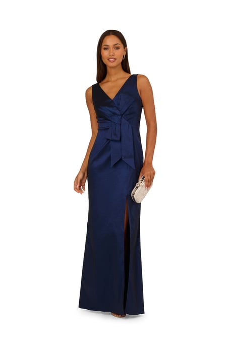 Stretch Taffeta Bow Gown - Image 1