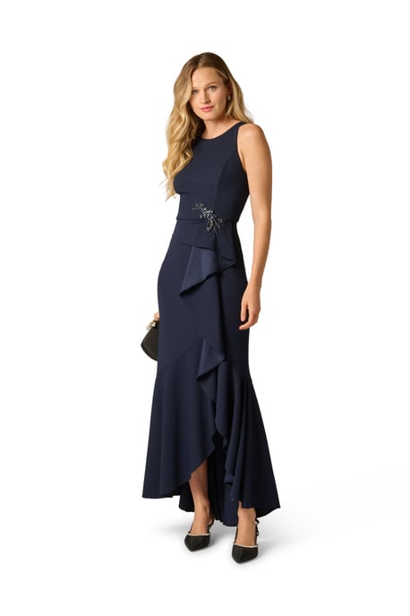Studio Beaded Crepe Halter Gown - Image 1