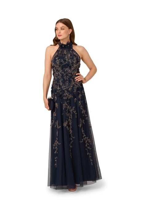 Beaded Petal Long Dress - Image 1