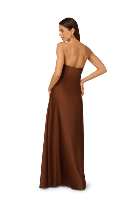 Stretch Satin Long Dress - Image 2