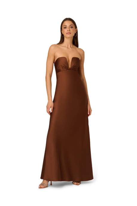 Stretch Satin Long Dress - Image 3