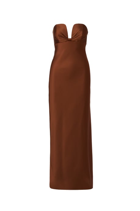 Stretch Satin Long Dress - Image 5