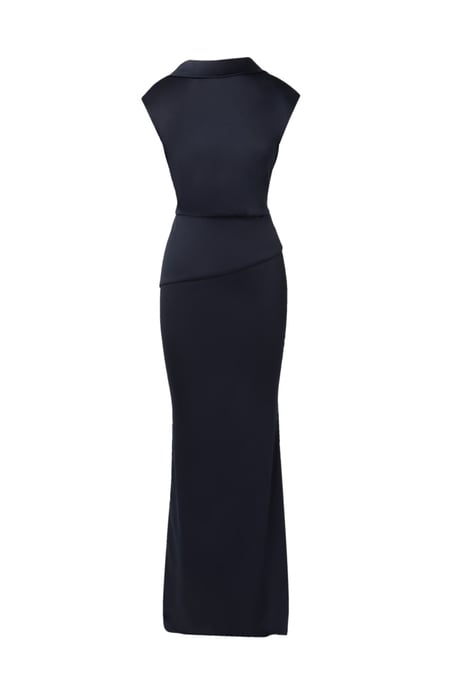 Satin Crepe Midi Dress - Image 5