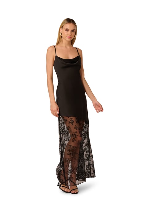 Stretch Satin Long Dress - Image 3