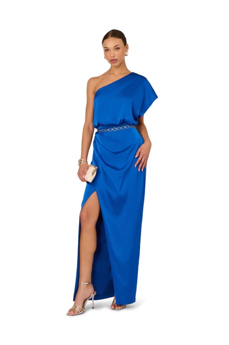 Stretch Satin Long Dress - Image 1