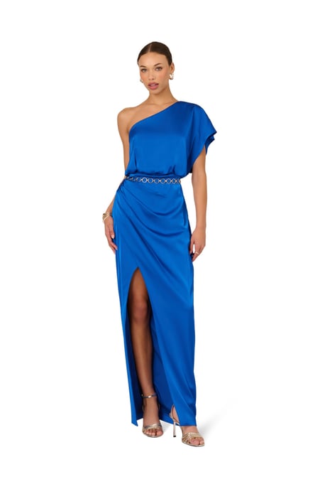 Stretch Satin Long Dress - Image 3
