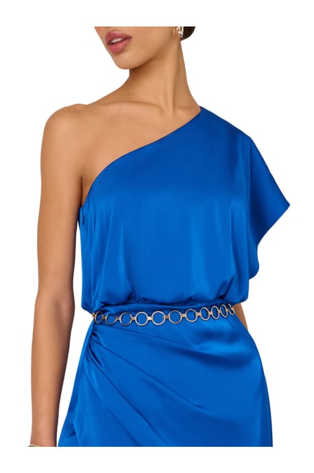 Stretch Satin Long Dress - Image 4