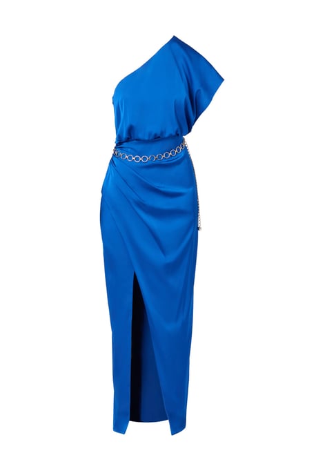 Stretch Satin Long Dress - Image 5