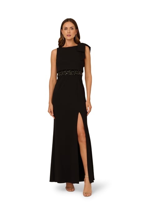 Crepe Popover Bead Gown - Image 3