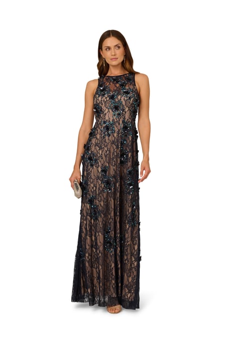 Bead Lace Long Dress - Image 1