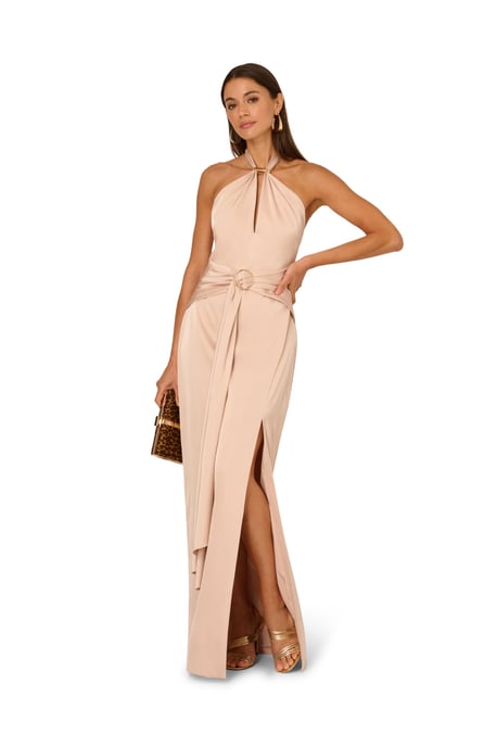 Stretch Satin Long Dress - Image 1