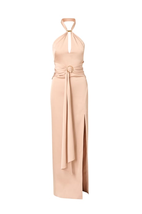Stretch Satin Long Dress - Image 5