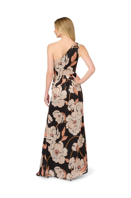 Draped Floral Ribbon Gown - Image 2