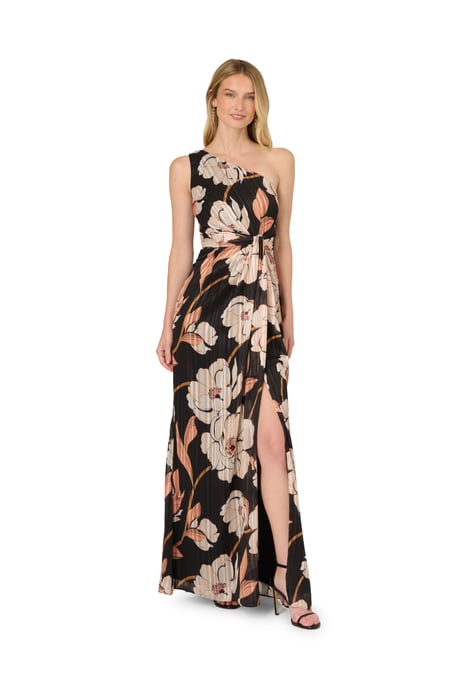 Draped Floral Ribbon Gown - Image 3