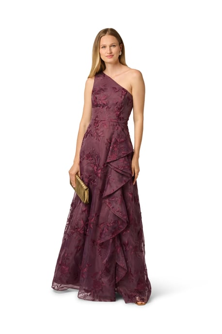 Embroidered Ruffle Gown - Image 1