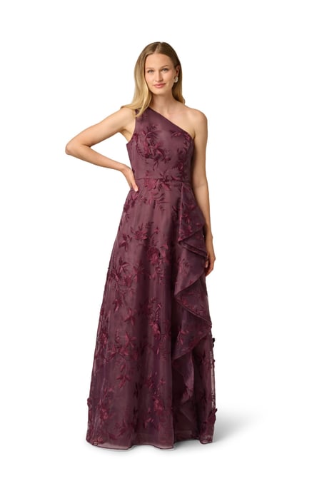 Embroidered Ruffle Gown - Image 3