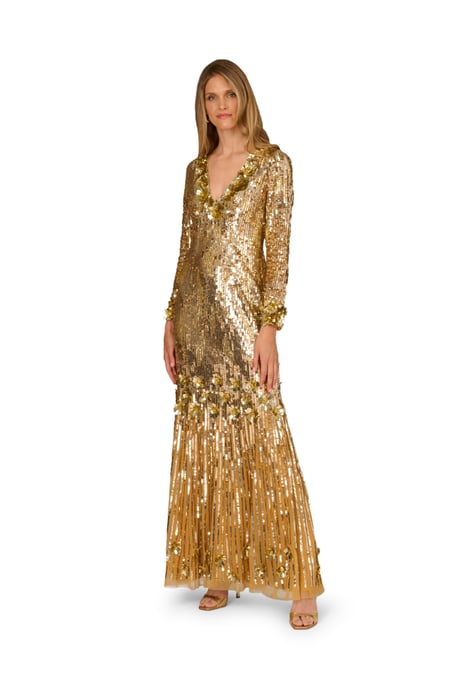 Aidan Beaded Mesh Long Dress - Image 3