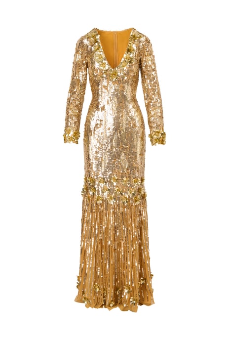 Aidan Beaded Mesh Long Dress - Image 5