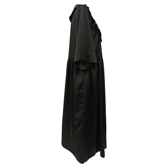 Ganni Smocked Ruffled Collar Maxi Dress in Black Polyester - Image 2