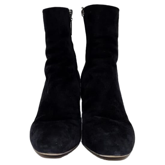 Saint Laurent Loulou Zip Ankle Boots in Black Suede - Image 2