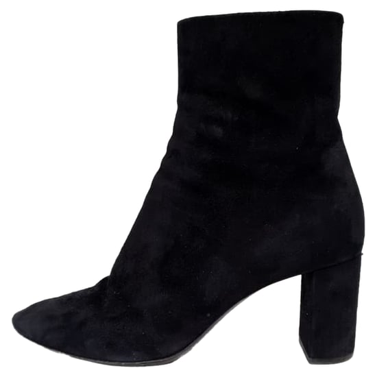 Saint Laurent Loulou Zip Ankle Boots in Black Suede - Image 4