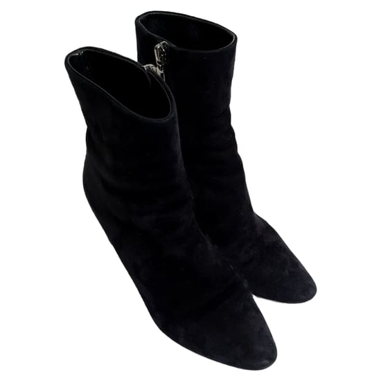 Saint Laurent Loulou Zip Ankle Boots in Black Suede - Image 5