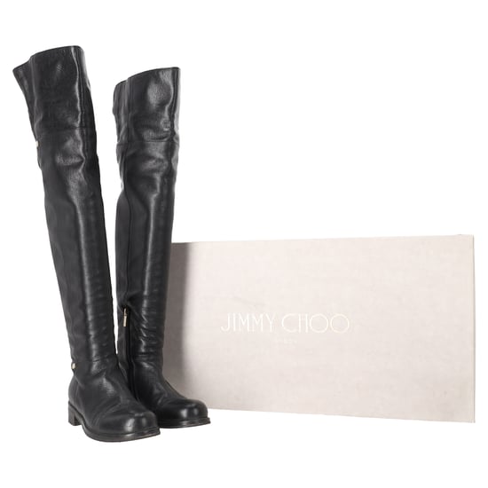 Jimmy Choo Deron Knee-High Boots in Black Leather - Image 6