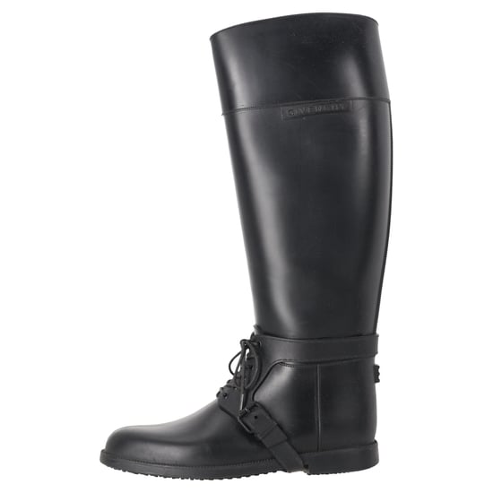 Givenchy Knähöga Gummistövlar Med Snörning Och Accent I Svart Gummi - Image 2
