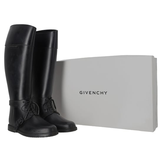 Givenchy Knähöga Gummistövlar Med Snörning Och Accent I Svart Gummi - Image 5