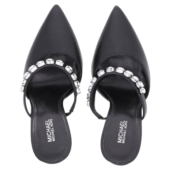 Michael Kors Jessa utsmyckade spetsiga mules i svart läder - Image 6