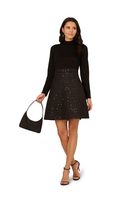 Ponte Sequin Boucle Dress - Image 1