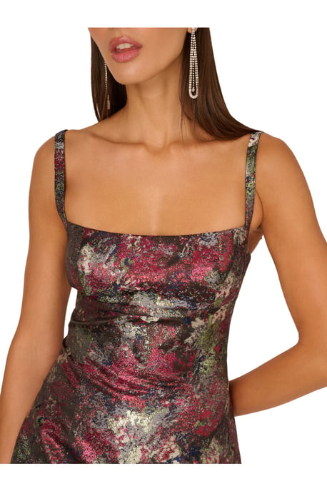Metallic Jacquard Mini Dress - Image 4