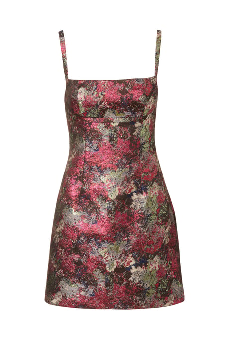 Metallic Jacquard Mini Dress - Image 5