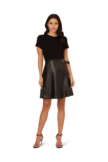 Ponte Faux Leather Dress - Image 3