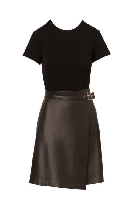 Ponte Faux Leather Dress - Image 5