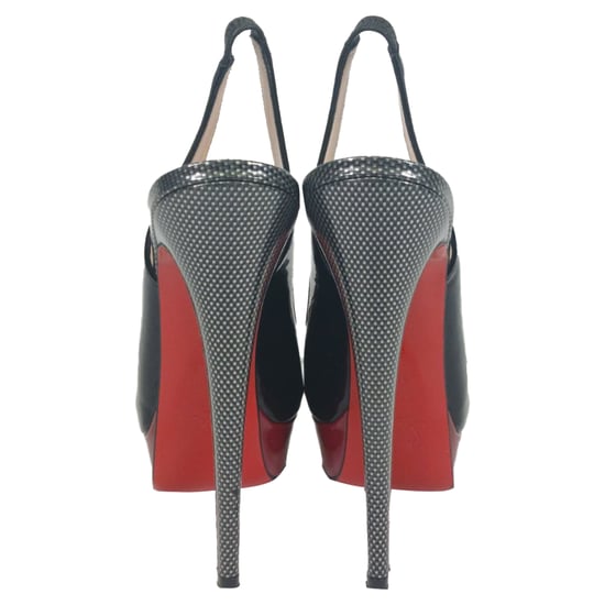 Christian Louboutin Lady Peep Sling 150 pumps in zwart lakleer - Image 3
