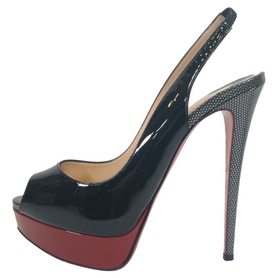 Christian Louboutin Lady Peep Sling 150 pumps in zwart lakleer - Image 4