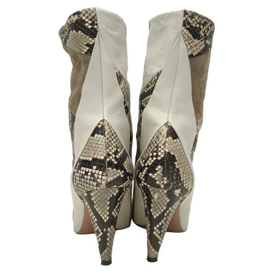 Aquazzura Calder Snake-Effect Ankle Boots in Multicolor Suede - Image 3
