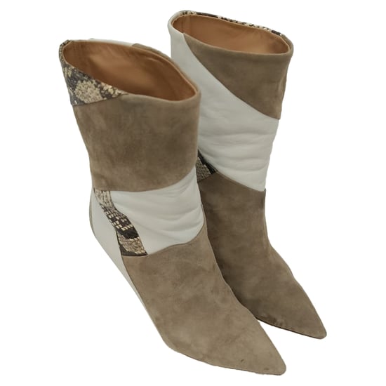 Aquazzura Calder Snake-Effect Ankle Boots in Multicolor Suede - Image 5