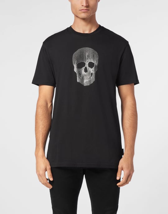T-shirt rundhalsad med dödskalle - Image 2